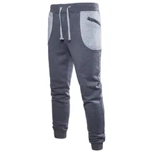 Мужская молния Спортивные штаны осень зима мужские тренажеры фитнес спортивные штаны упражнения для брюк мужские повседневные карманные спортивные штаны