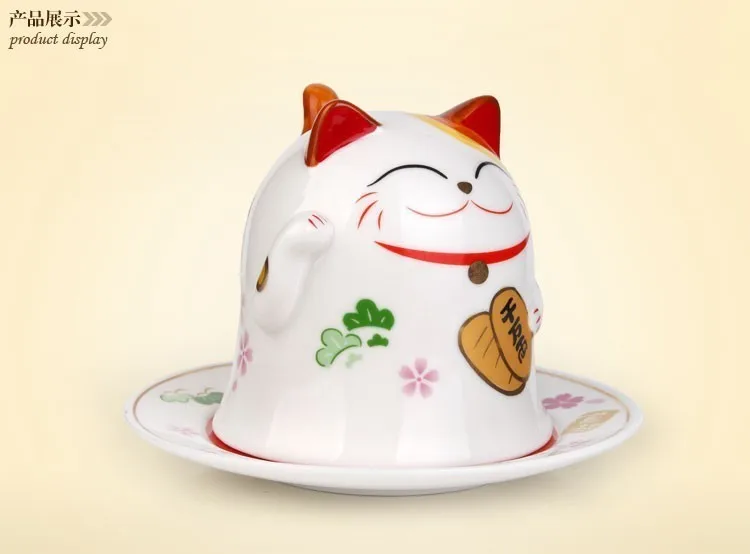 Керамическая кружка для кофе Maneki Neko, домашний декор, украшение для комнаты, керамический орнамент, фарфоровые фигурки, кружка, фигурки животных, кошка