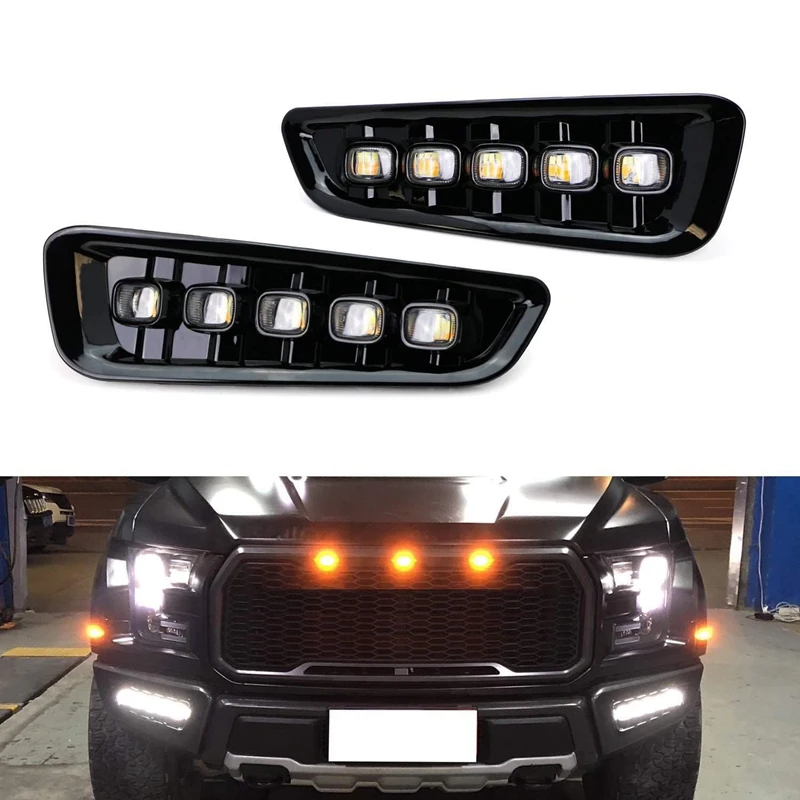

Perfect Fits Ford F-150 2017-18 Raptor Switchback 5-LED Dual Color Fog Lamps