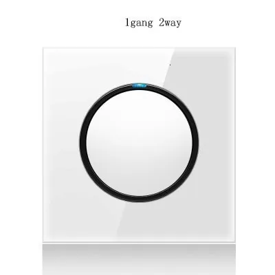 

New Arrival Crystal Glass Panel 1 Gang 2 Way Random Click On / Off Wall Light Switch With Led Indicator