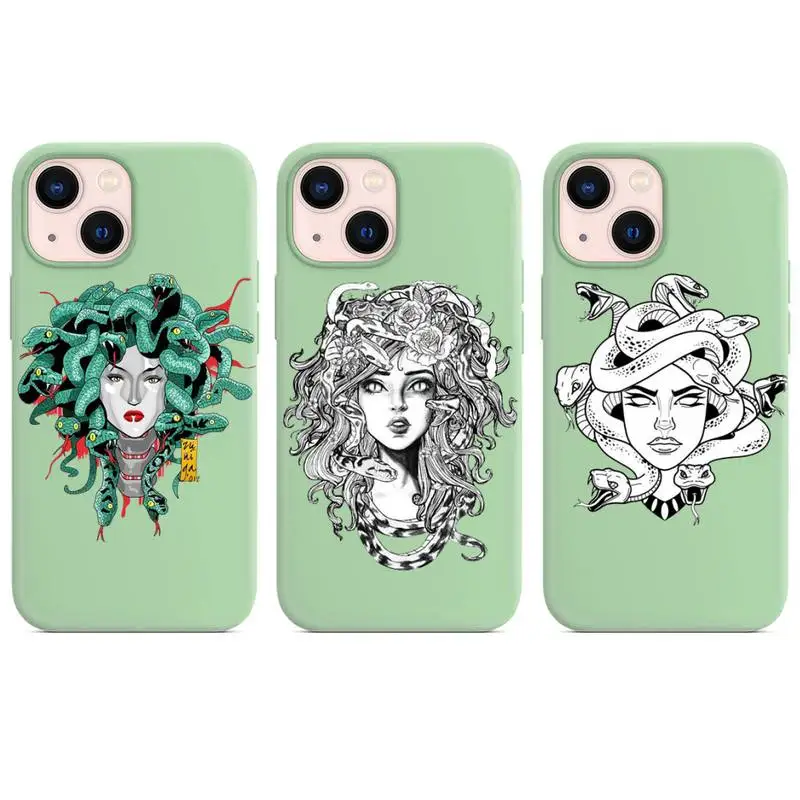 Чехол для телефона Medusa с греческой мифологией чехол зеленого цвета iPhone 13 12 11 Mini Pro