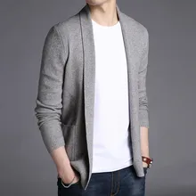 2020 New Fashion Brand Sweater For Mens Cardigan Long Slim Fit Jumpers Knitred Woolen Autumn Korean Style Casual Men Clothes