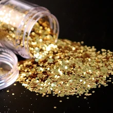 1 баночка/коробка 10 мл Золото Серебро микс блестки порошок блестки DIY блестящие пайетки Типсы очаровательные хлопья для гель-дизайна ногтей украшения