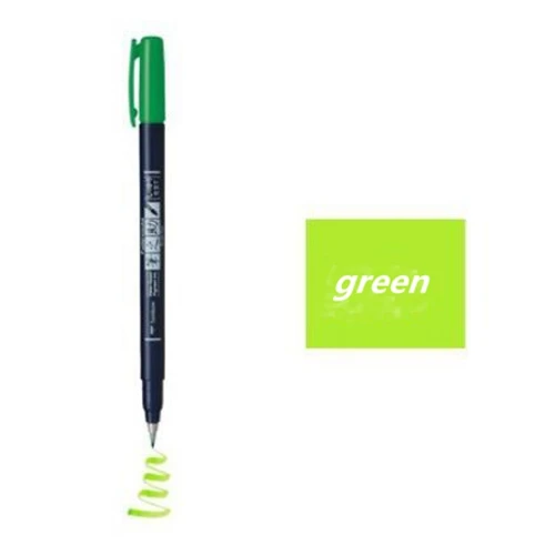 green soft head 1 шт. Tombow ручка-кисть для каллиграфии практика каллиграфии маркер ручка с надписью мягкий почерк школьные офисные принадлежности канцелярские принадлежности - Цвет: green soft head