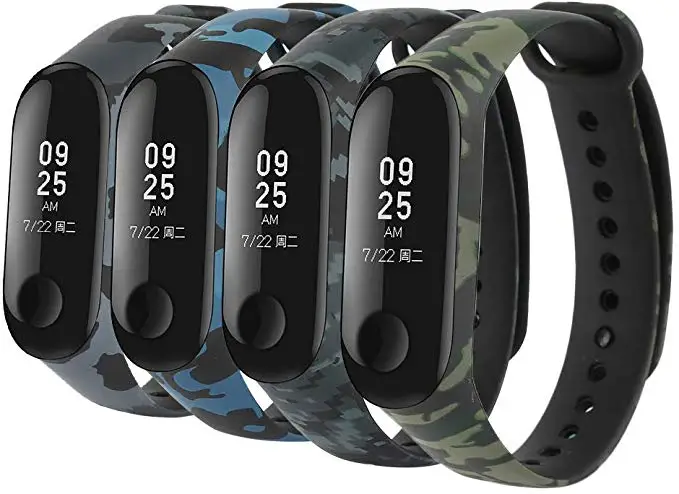 Камуфляжный силиконовый ремешок для Xiaomi 4 3 часов Miband Repacement мягкий спортивный