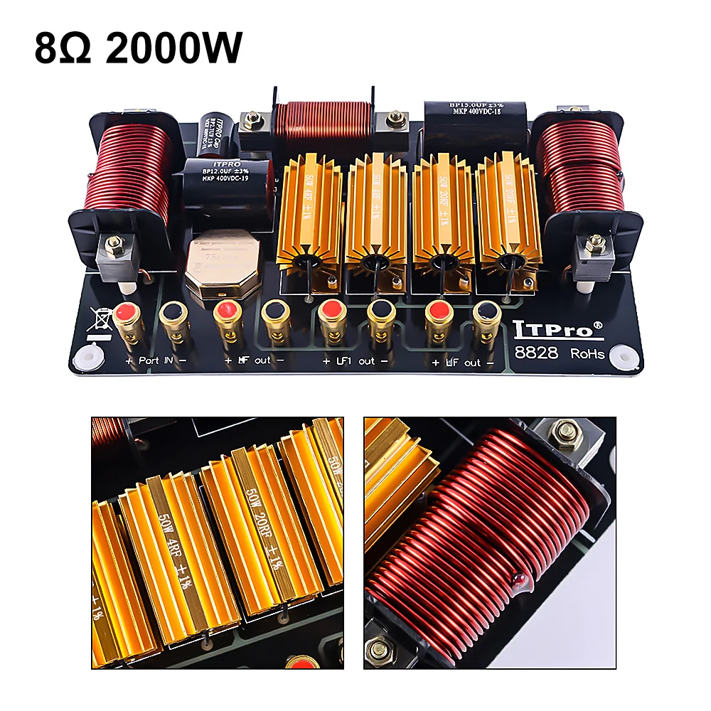 AIYIMA дома Динамик 2 Way кроссовер аудио фильтр 1500W 1800W 2000W Профессиональный делитель частоты DIY 12-18 дюймов этап Динамик - Цвет: 8 Ohm 2000W