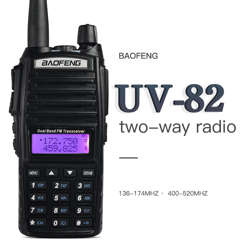 

BaoFeng UV-82 Walkie Talkie Dual-Band 136-174/400-520 MHz FM 5 watts Ham 2800mAh Battery Waterproof Two Way Radio, Transceiver