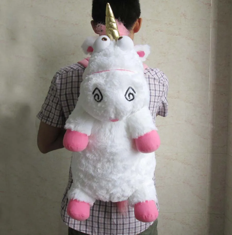 FLUFFY UNICORN BACKPACK, GIRLS 'DESPICABLE ME  PLUSH SOFT FINISH