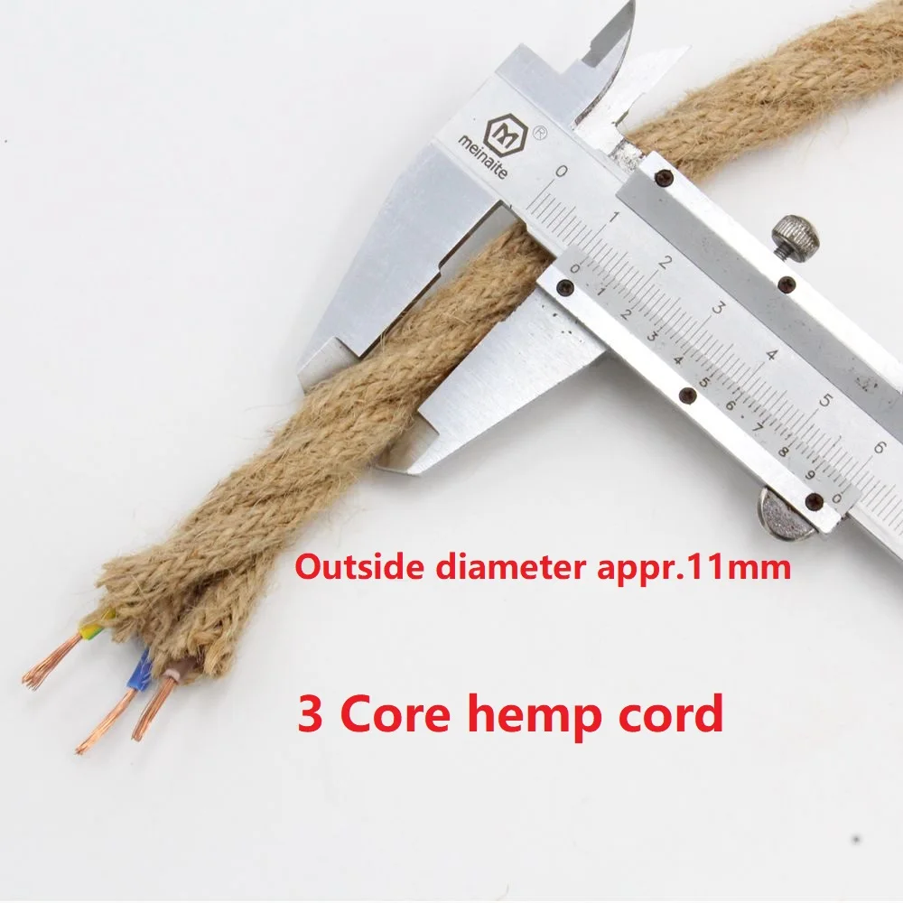 Винтажный пеньковый шнур витой кабель в стиле ретро 3 м 5 10 2 ядра/3 ядра 0 75 мм2