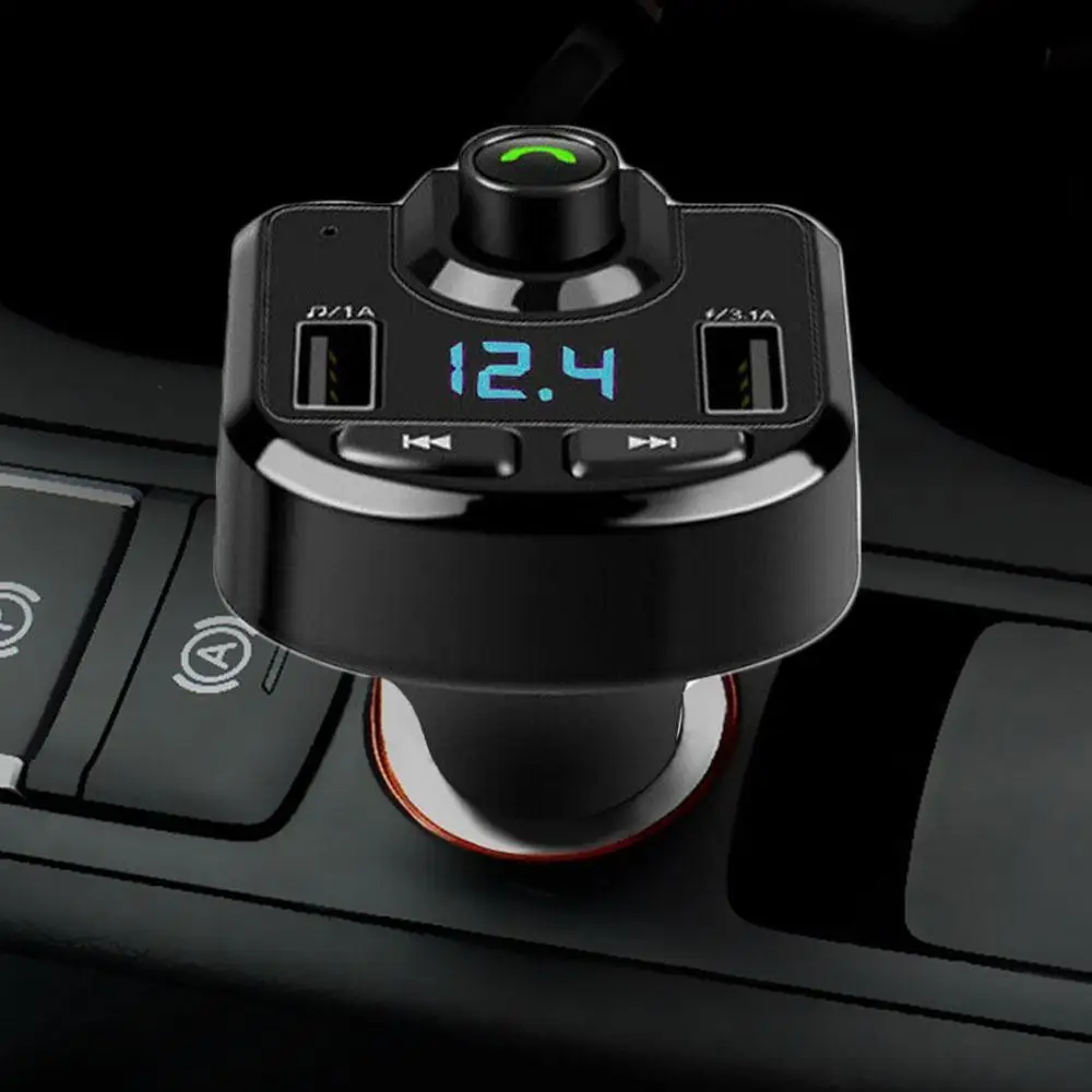 Автомобильный комплект громкой связи, Bluetooth, беспроводной fm-передатчик, ЖК-дисплей, mp3-плеер, USB зарядное устройство, автомобильные аксессуары, аудиокабель с кабиной для передачи данных