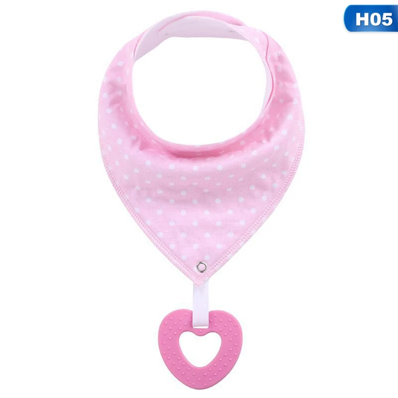 Double-layer Baby Bib With Teether Pacifier Chain Drool Cotton Waterproof Drooling For Baby Feeding - Color: 5