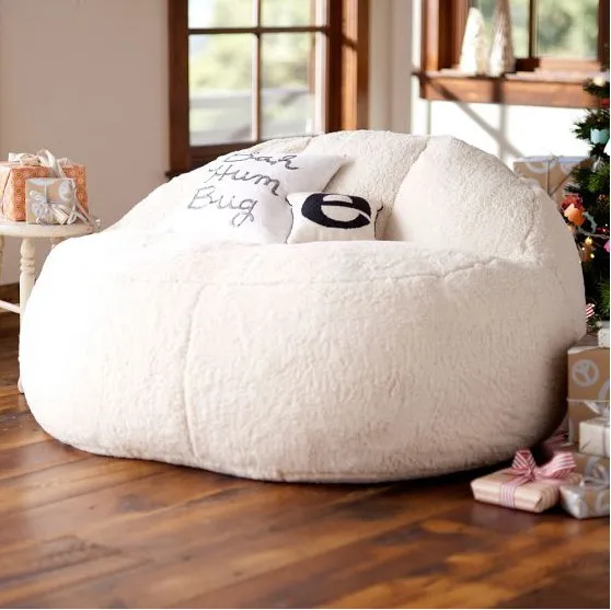 Высокое качество овечья кожа бархат Beanbag кровати ленивое сиденье компьютерное кресло мебель для гостиной диван стулья 2 размера