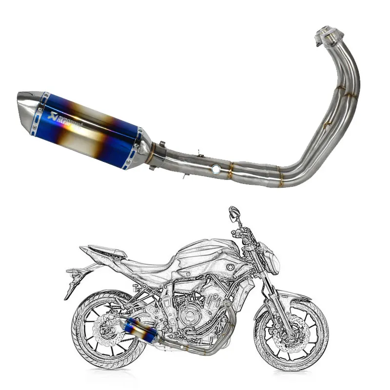 Для Yamaha MT07 MT 07 mt-07 FZ-07- XSR700- выхлопная полная система с выхлопом с db killer - Цвет: EP01-F