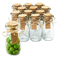 Small Glass Bottles with Cork - 3.4 oz Mini Jars with Lids for Party Favors, Wedding, Apothecary, Spices, Candy Containers 1