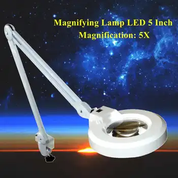 

Flexible Desk Large 5X LED Magnifying Glass Illuminated Magnifier Lamp Loupe Reading/Rework/Soldering