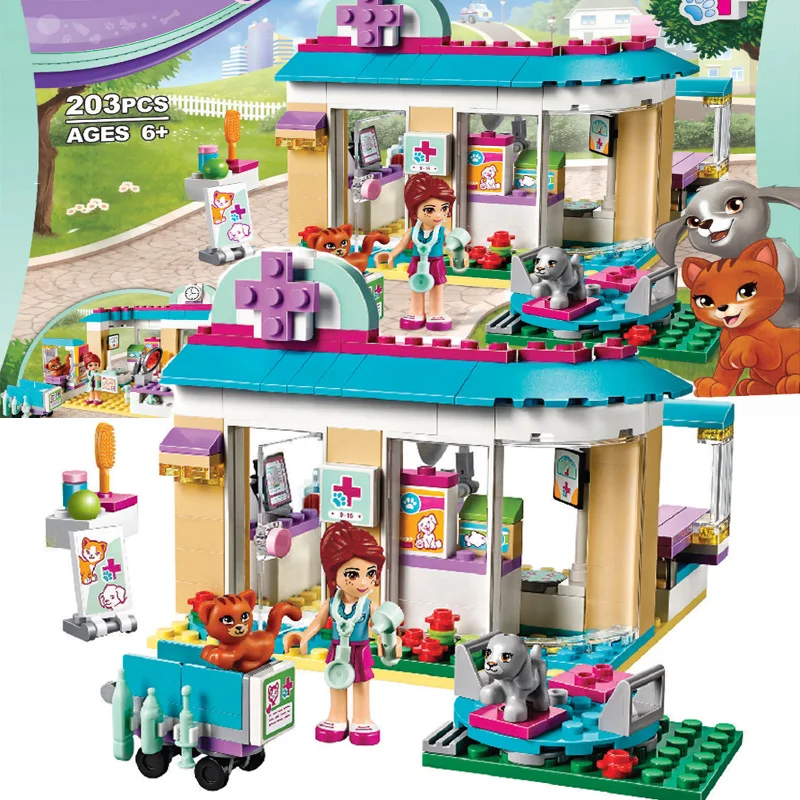 

BELA 10537 Vet Clinic Pet Hospital Building Blocks Compatible with Legoinglys Friends 41085 for Girls