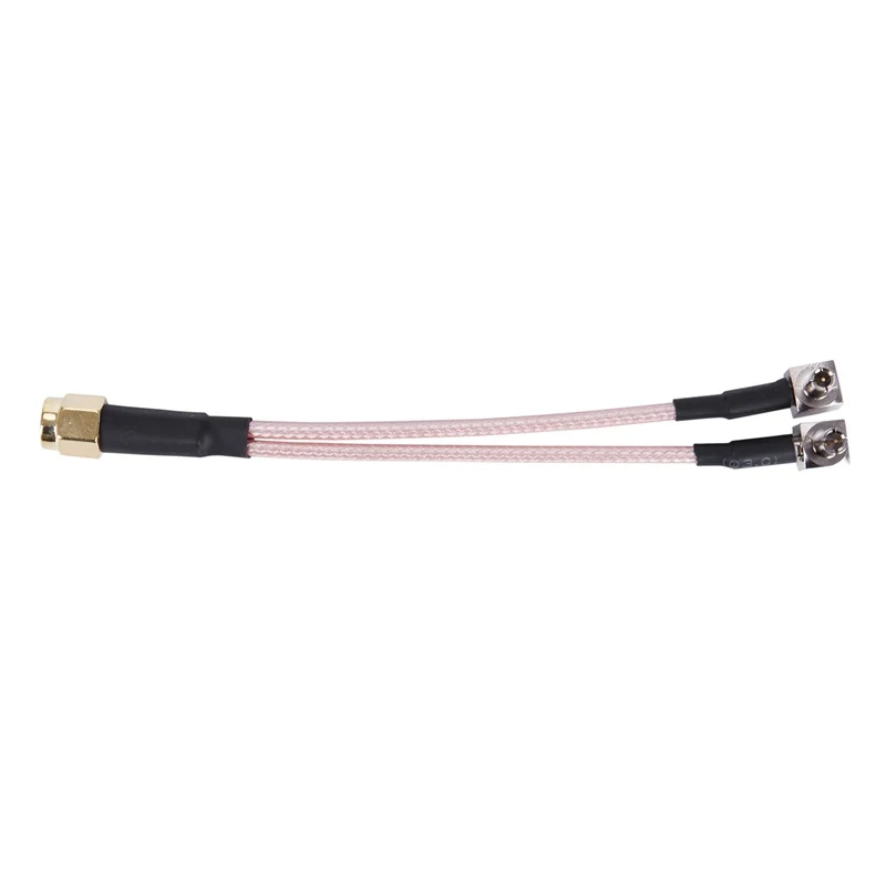 

RP-SMA male to 2x TS9 plug RA Y type Pigtail Cable RG316 10cm for 3G USB Modem Gold