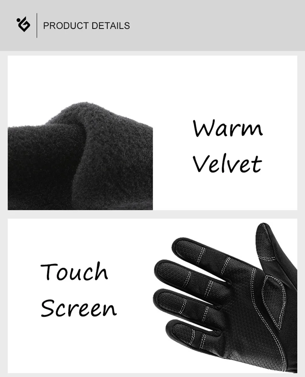 Зимние теплые мужские перчатки для верховой езды, Модные женские спортивные Нескользящие водонепроницаемые перчатки с сенсорным экраном и пятью пальцами