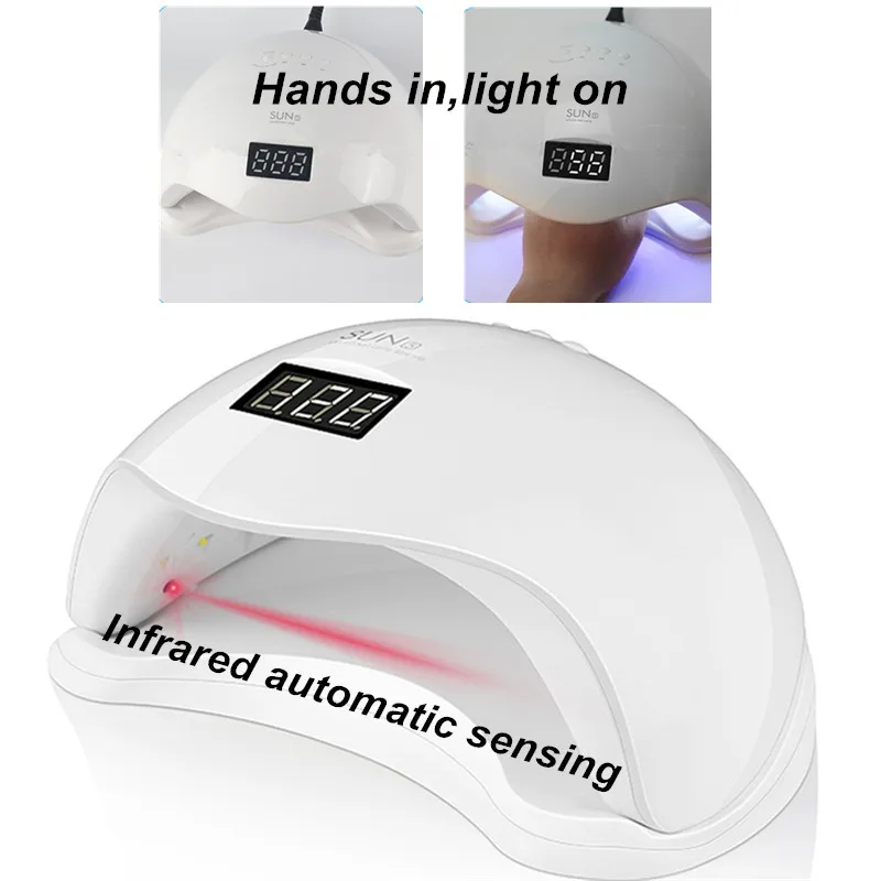 Лампа Sun 5 УФ/LED для сушки гель лака сушилка с инфракрасным датчиком и таймером