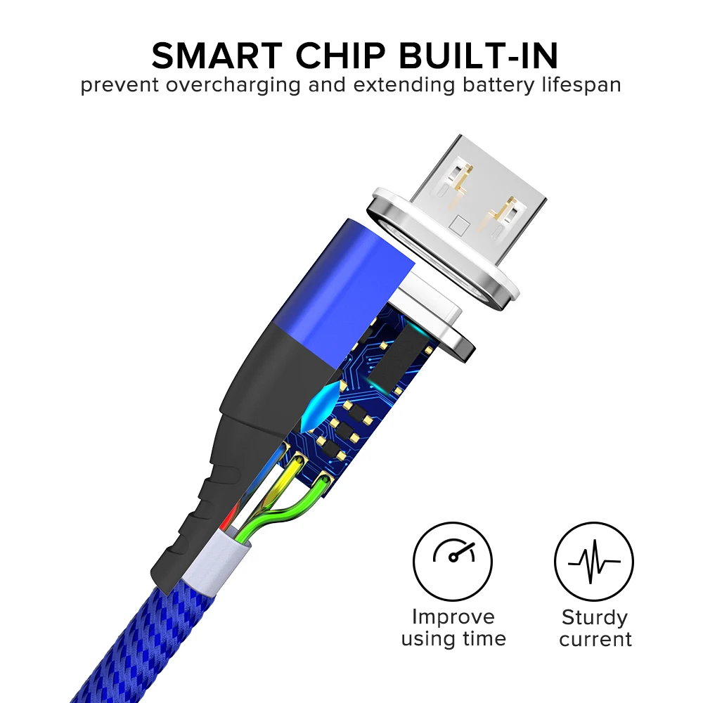 1 м Магнитный микро USB кабель быстрое зарядное устройство синхронизации данных