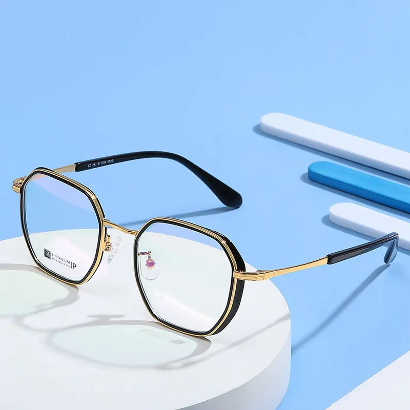 US $26.99 Beta Titanium Glasses Frame Unisex Full Rim Eye Glasses Prescription Eyewear With Spring Hinges New Arrival Spectacles