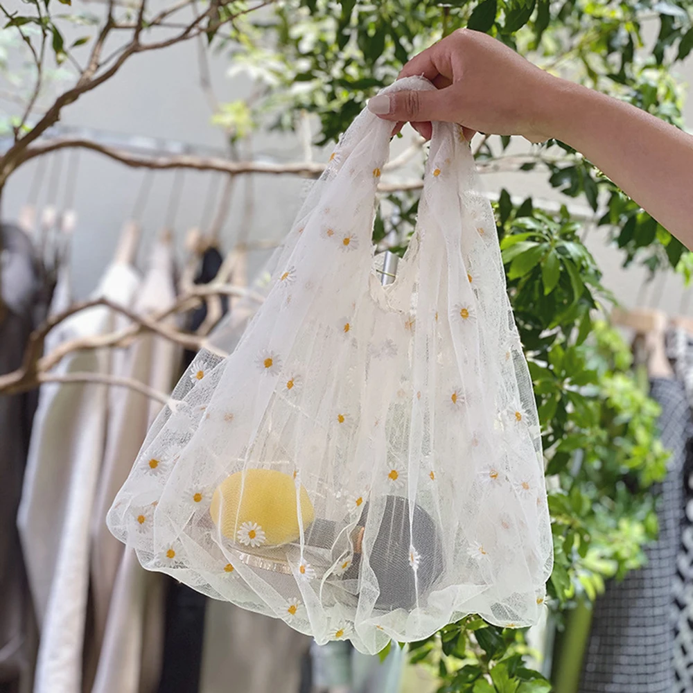 Daisy organza market bag sale