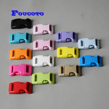 

50pcs 5/8" Side release buckle 550 paracord bracelet buckle curved backpack pets dog collar strap outdoor camping bag accessory