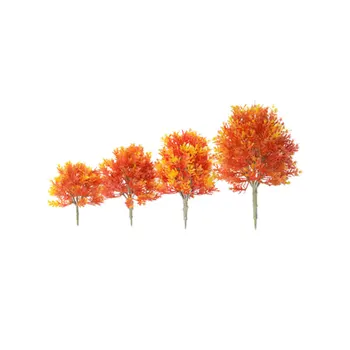 

4 Pcs Mini Maple Tree Model DIY House Layout Garden Props Scenery DIY Handmade Landscape Material Orange 19/15/13/10cm