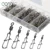 DONQL 100 шт./ компл. Рыболовный Разъем Вертлюги Блокировка Pin Snap 4#-12# Rolling Swivel Для Рыболовного Крючка Приманки Рыболовные Аксессуары