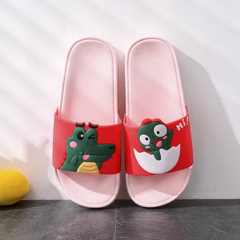 

Kids Summer Shoes Cartoon Dinosaur Slippers Boys Grils Beach Slippers Sandals Children Antiskid Bathroom Flip Flops