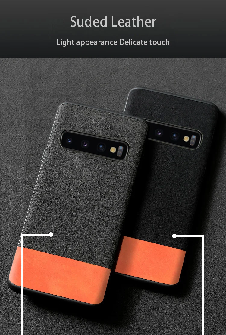 Чехол для телефона для samsung S7 S8 S9 S10 плюс A30 A40 A50 A70 Note 8, 9, 10, чехол замшевая куртка со строчкой, мягкий funda для A5 A7 A8 J5 J6 J7