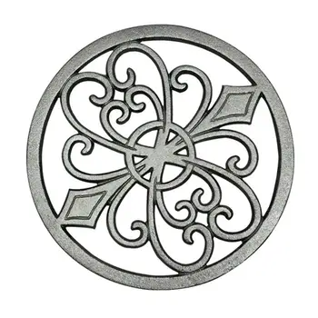 

Thick Cast Iron Trivet Decorative Round Trivet Mat Heat Insulation Pads with Vintage Pattern for Kitchen Counter Dining Table