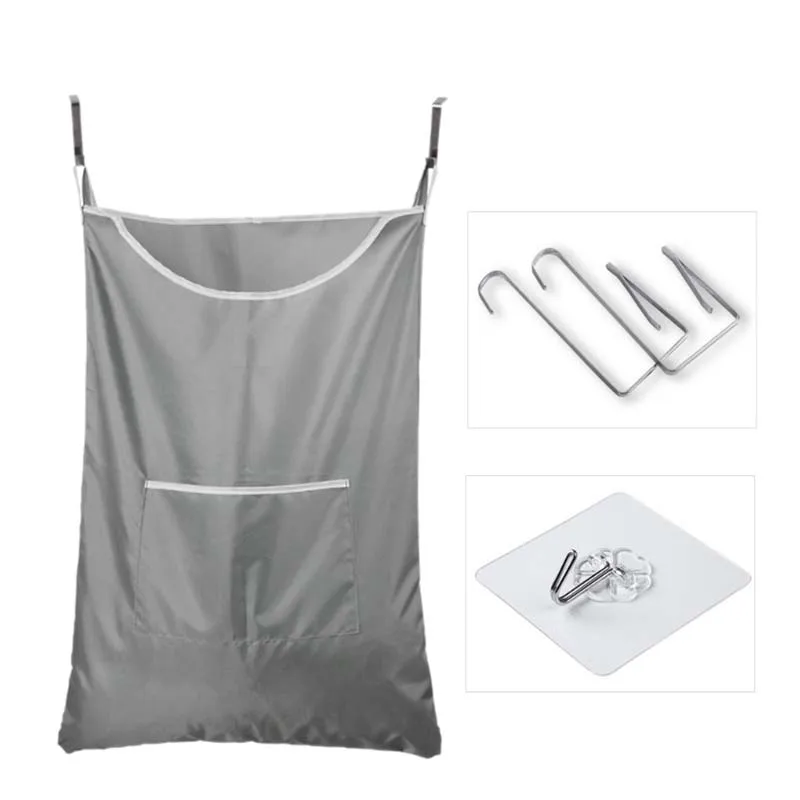 2 Pack Laundry Hamper, Zip Laundry Hamper Door Hanging with Stainless Steel Hooks, Oxford Fabric Door Laundry Hamper Extra Large