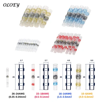

120/100/50Pcs Electrical Wire Connectors Insulated Solder Sleeve Tube Heat Shrink Sorder Terminal Waterproof Butt Connectors Kit