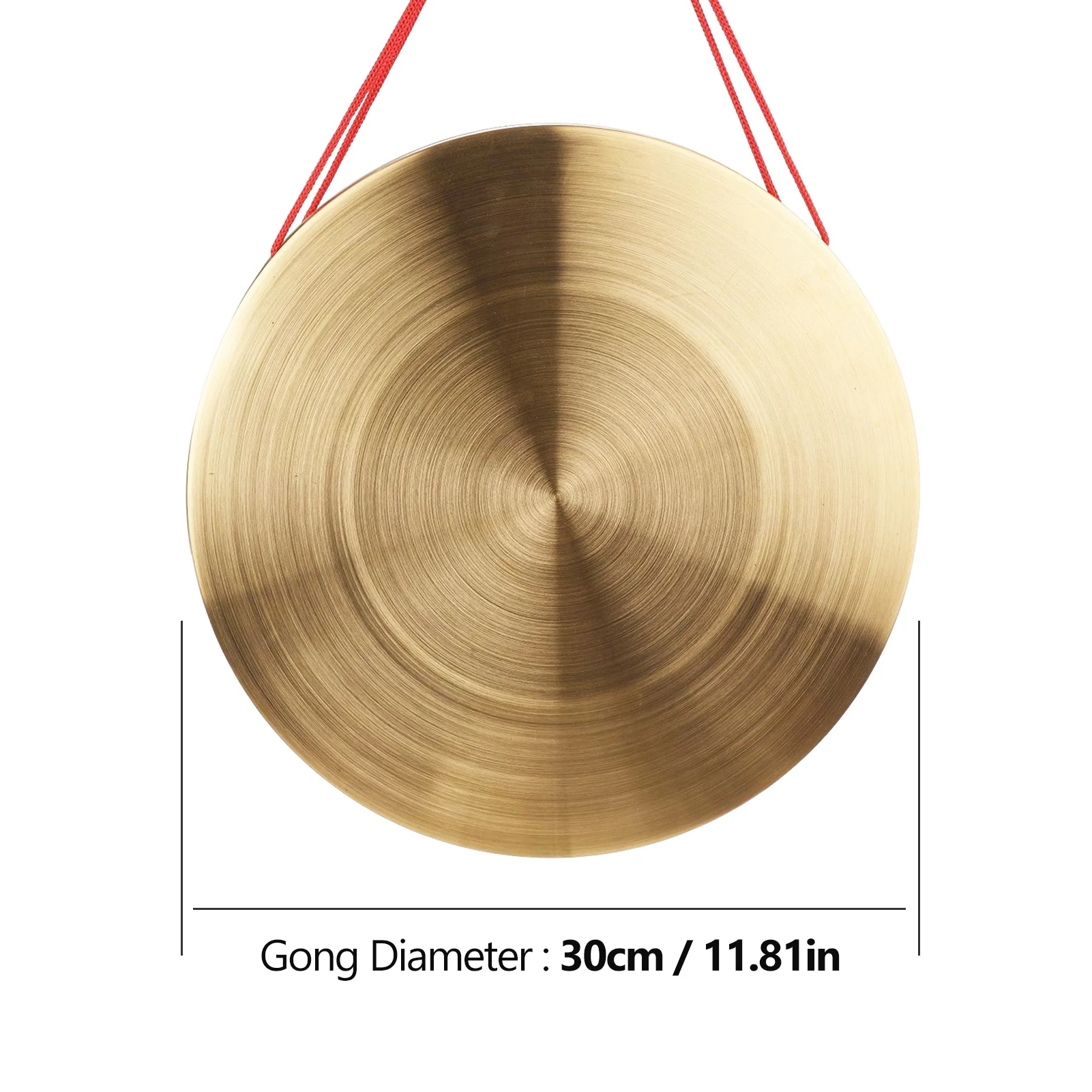 Tibetan Cymbals 22 / 30 cm Hand Gong Cymbals Brass Copper Gong Chapel Opera Percussion Instrument with Round Play Hammer