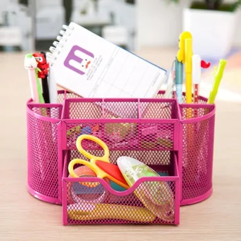 

Black Mesh pencil holder pen organizer multifunction pen case holder storage holder Mesh Desk Organizer 8