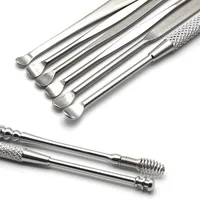 8Pcs Ear Pick Ear Wax  Cleaning Tools Ear Spoon Remover Curette Kit With Storage Box 5 Kinds Of Handle Design 1