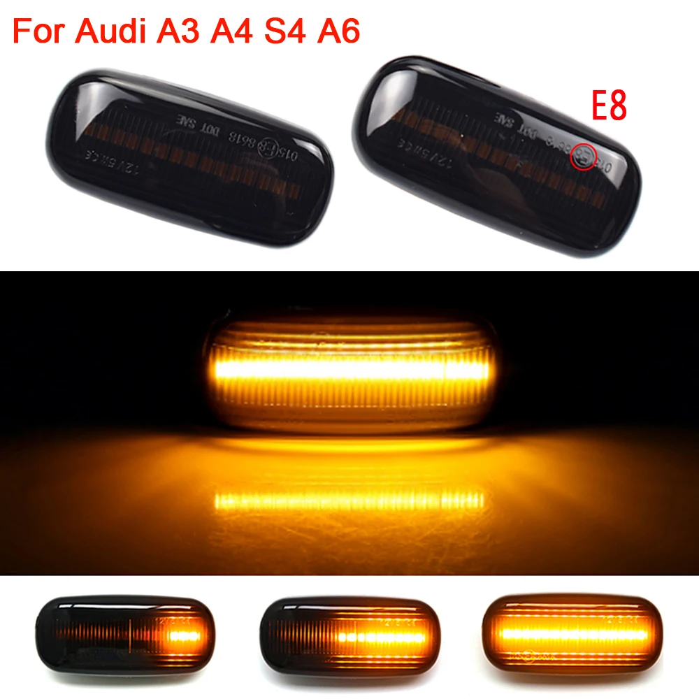 

For Audi A3 S3 8P A4 S4 RS4 B6 B7 B8 A6 S6 RS6 C5 C7 LED Dynamic Turn Signal Light Flowing Water Side Marker Indicator Light