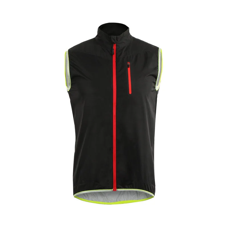 Мужская велосипедная куртка для спорта на открытом воздухе, жилет для велоспорта, светоотражающая одежда, ветрозащитный водонепроницаемый, для езды на мотоцикле, велосипедный дышащий дождевик - Цвет: Черный