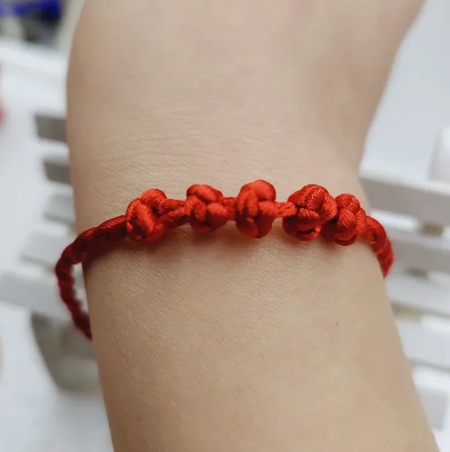 50pcs Handmade Red Lucky Cord Braid Rope Rosary Bracelets String