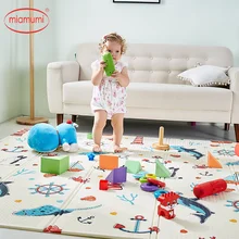 Miamumi двусторонний игровой коврик для ребенка, Противоскользящий коврик, коврик для обучения ползанию, коврик с океанской рыбкой, совой, животным, коврик, детское игровое одеяло Miamumi двусторонний игровой коврик для ребенка, Противоскользящий коврик, коврик для обучения ползанию, коврик с океанской рыбкой, совой, животным, коврик, детское игровое одеяло