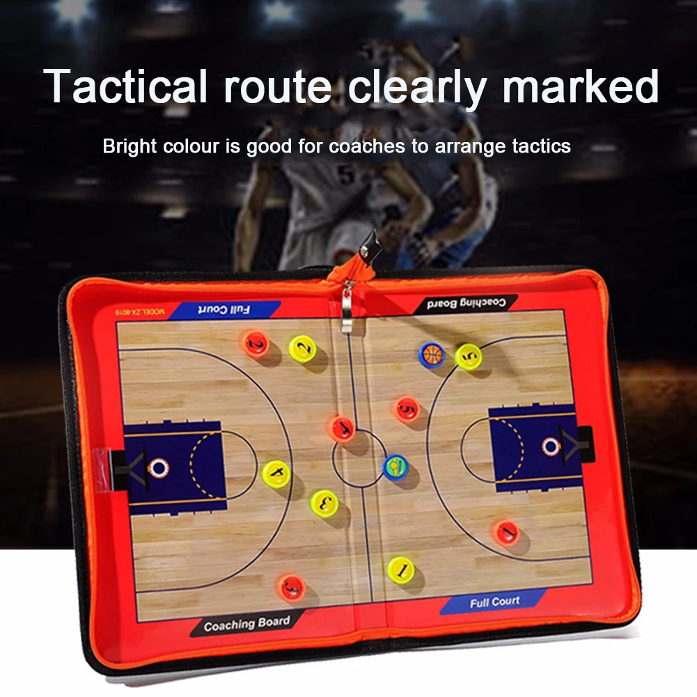 Magnetic Foldable Tactical Basketball Training Coaching Board Strategy Zipper Clear Guidance Sports Beginner Wear Resistant