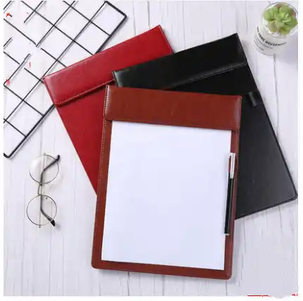 クリップボードペンホルダー Pu レザー磁気ファイル紙プロファイルクリップボードの筆記タブレットパッドマット 黒 茶色 赤 File Folder Aliexpress