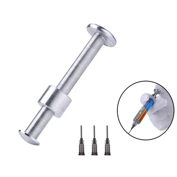

4 in 1 Welding Oil Booster Aluminum Alloy Syringe Type Solder Paste Flux Pusher Propulsion Tools BGA UV Glue Green Oil Booster