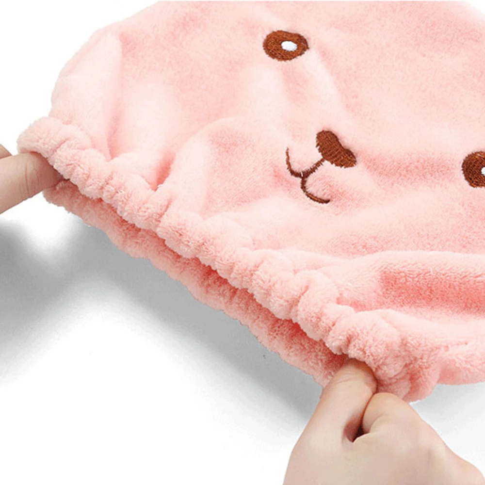 Шапочка для купания впитывающая сушка для волос, водопоглощающая сухая шапочка для волос, шапочка для душа с милым животным узором, утолщенная шапочка для купания