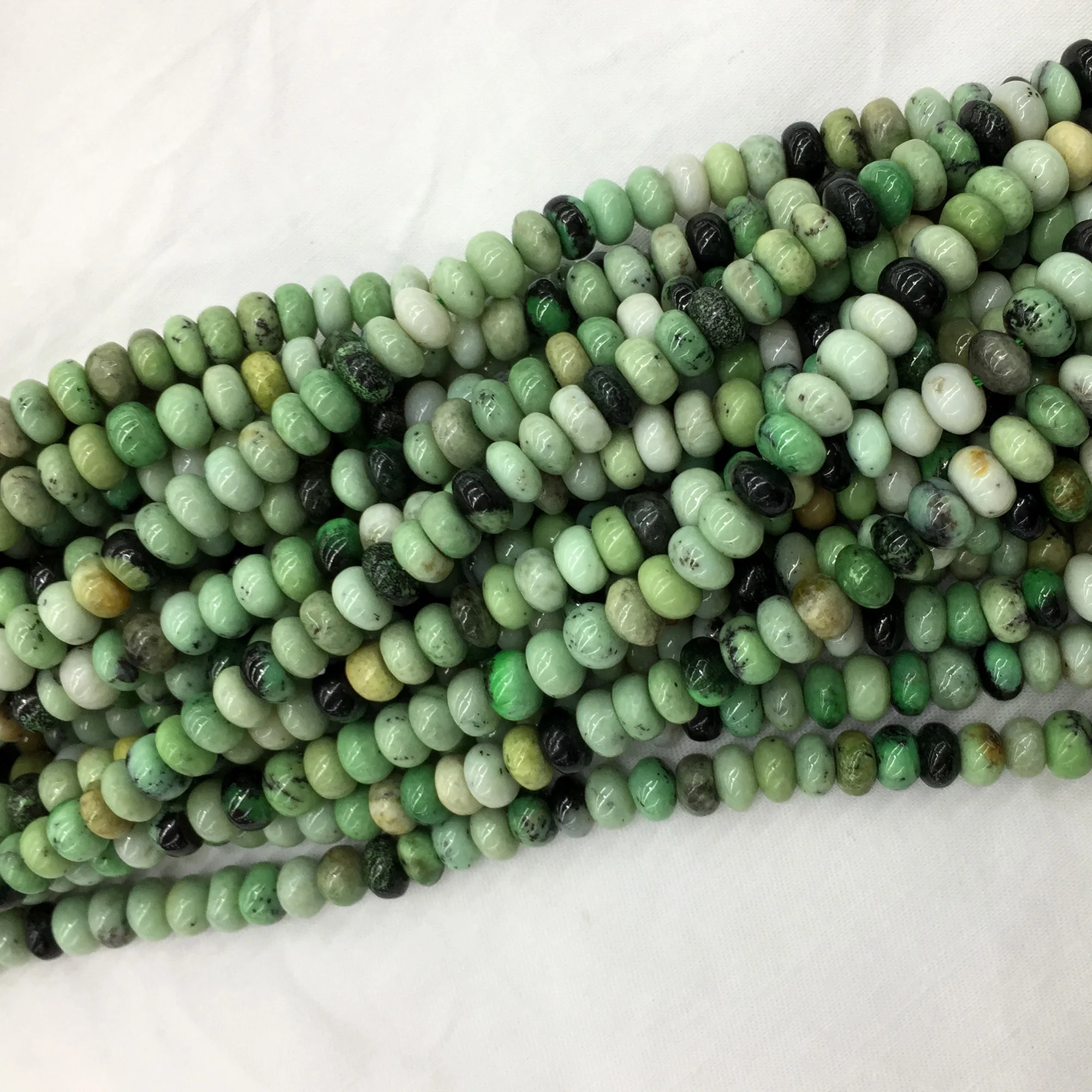 Natural Genuine Green Hydrogrossula Garnet Rondelle Necklaces or Bracelets Beads 15