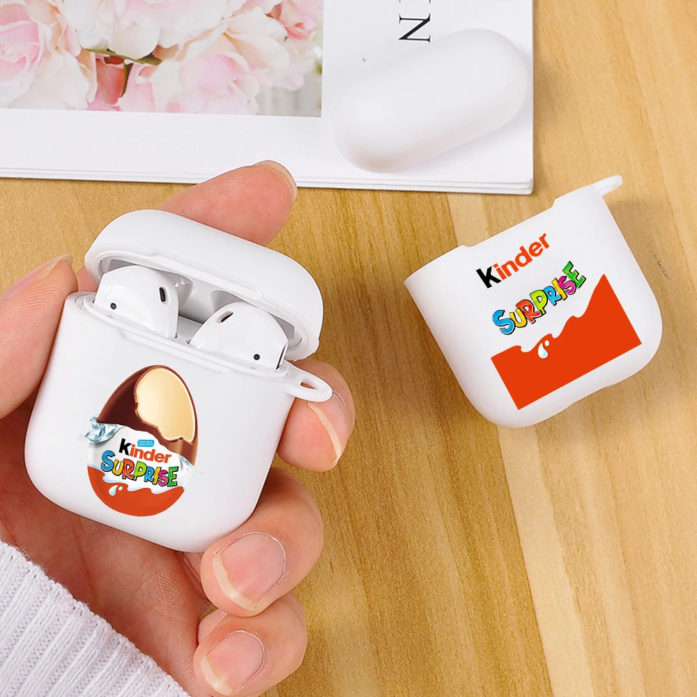 Модный чехол в виде конфет и шоколада с яйцом-сюрпризом для apple Aipods 1 2 белый мягкий
