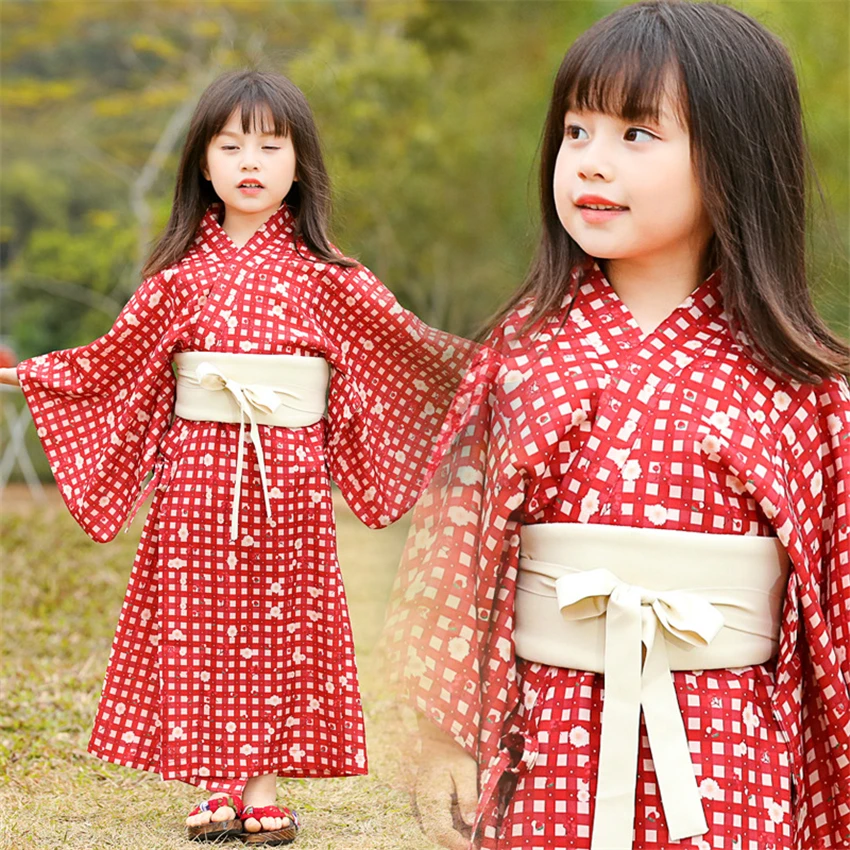 Vestido corto tipo kimono para mujer, estampado floral, disfraz de geisha  japonesa, bata Yukata con cinturón OBI