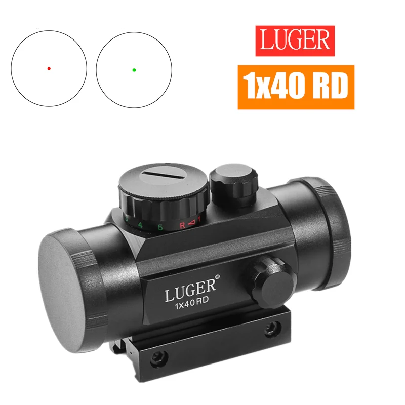 LUGER1X40RD ружья винтовка прицел Прицелы телескопические Красный Зеленая точка 11 мм 20 мм голографическое устройство для охоты тактический оптический прицел