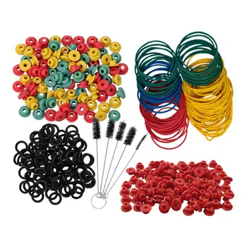 

100pcs Tattoo Machine Rubber Bands with O-Rings Lose Shock Elastic Rubber Pin Cushion Cleaning Brush Tattoo Supplies